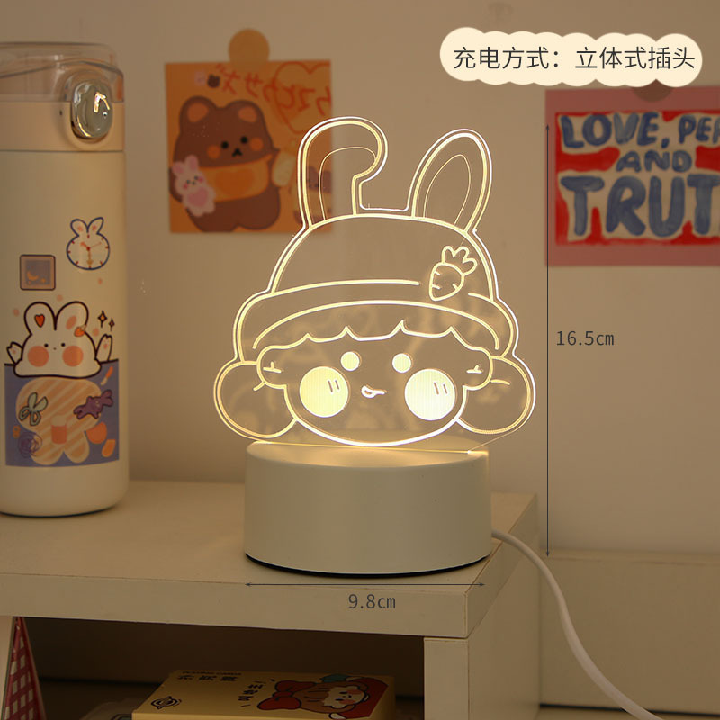 Buy Cute night light ins girl heart cartoon bedside lamp plug-in ...