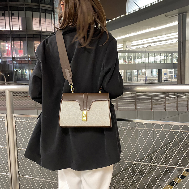 Buy Hong Kong style retro highquality oneshoulder messenger wide