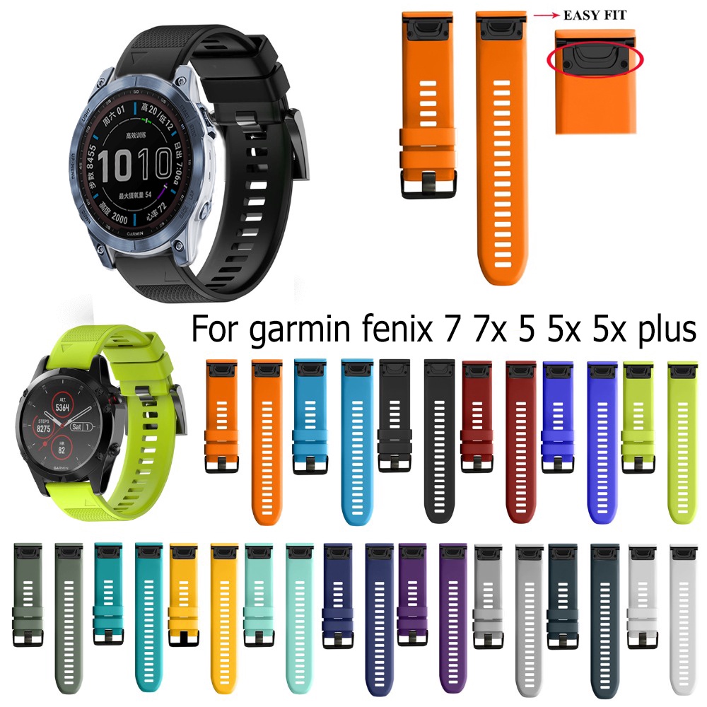 Buy Quick Release Easy Fit Silicone Watch Strap For Garmin Fenix 7 7x Forerunner 945 Fenix 5x 5 8946