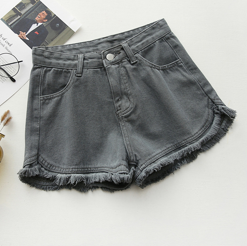 Buy 2021 summer new Korean style slim candy color denim shorts female ...