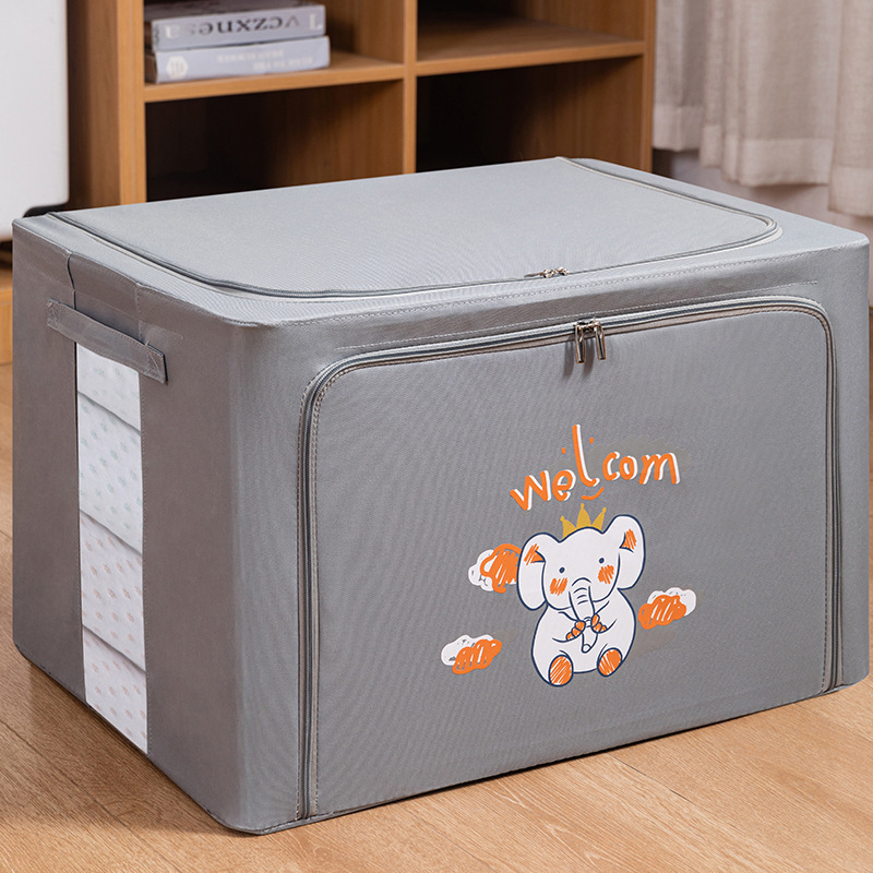 Buy Cotton and linen simple Baina box steel frame foldable storage box