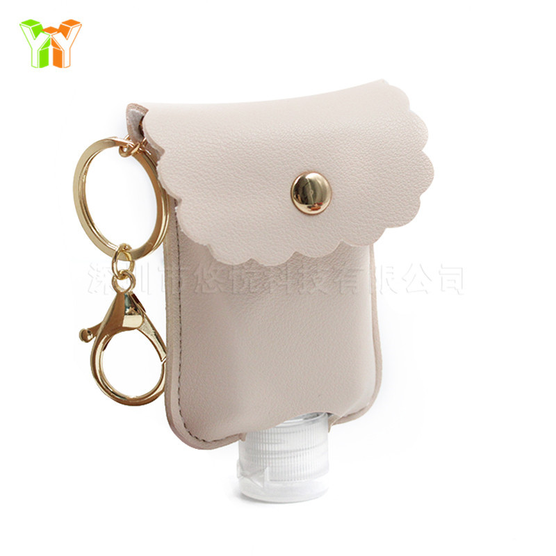 Buy Leather hand sanitizer storage sleeve Alcohol bottle protective