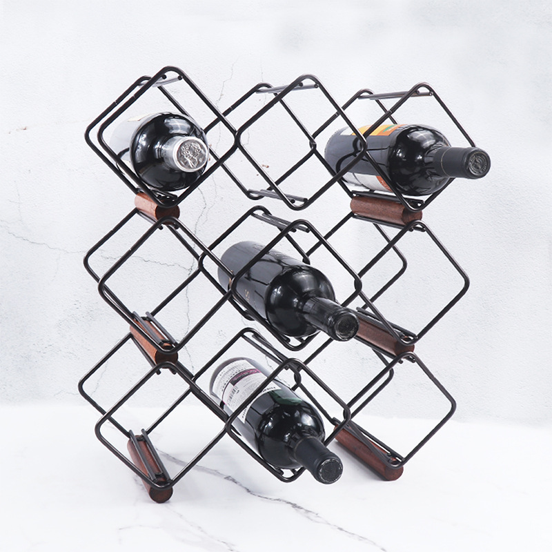 Buy Wrought iron wine rack home living room wine shelf creative wine