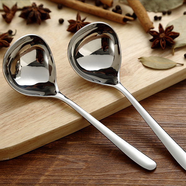 Buy 304 stainless steel spoon long handle seasoning spoon hot pot big head round spoon drink