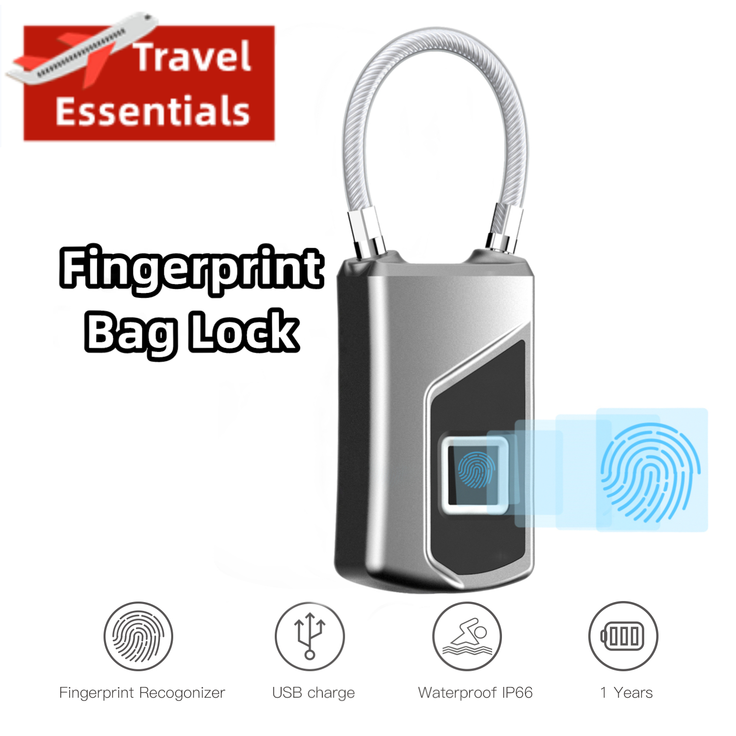 Buy [Traver Essentials] Travel Fingerprint Bag Lock IP66 Waterproof 1