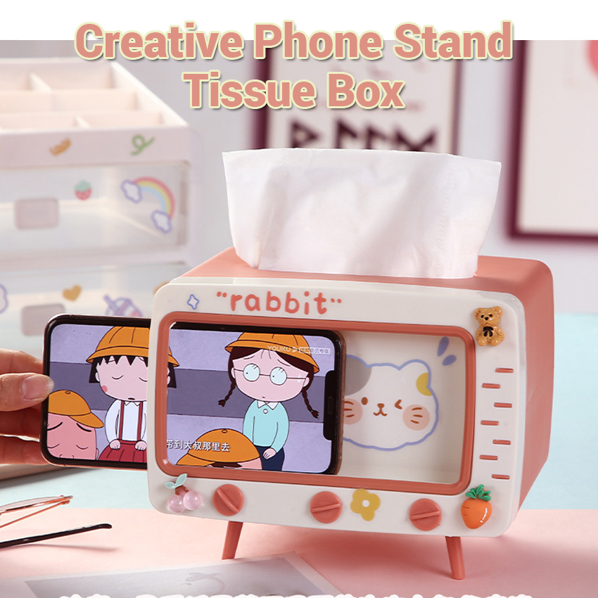 Buy Mobile phone holder tissue box TV multifunctional creative student dormitory desktop