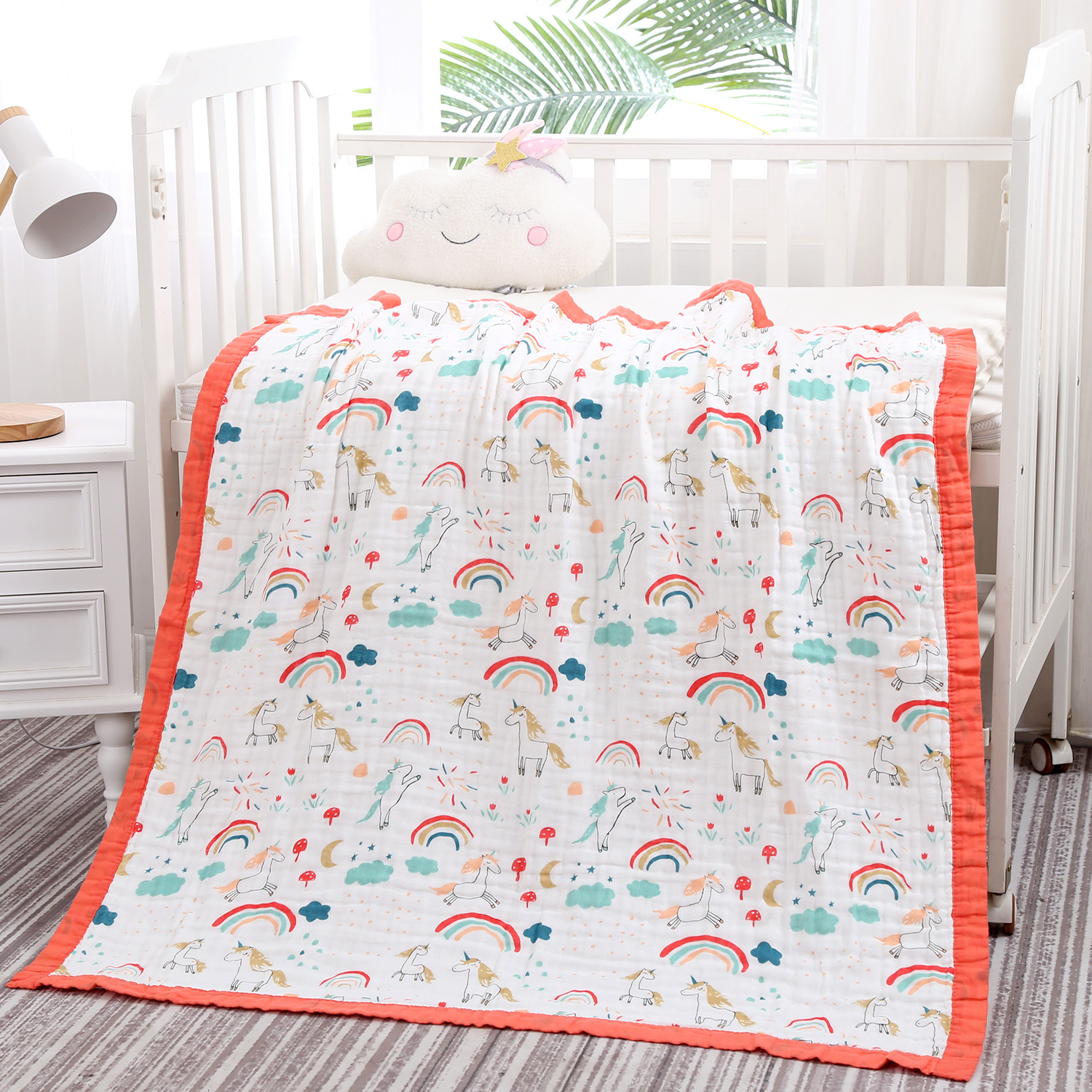 Buy Baby bath towels, cotton children's newborn printing blanket, six