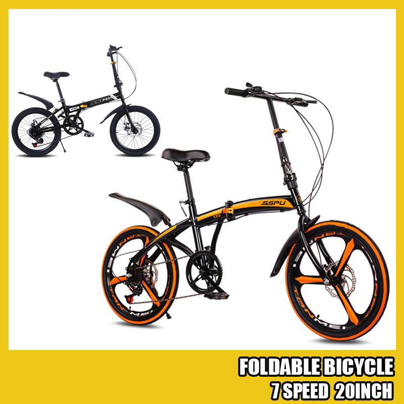 Buy SSPU X4 Foldable bicycle Folding Bike 20 Inch 7 Speed Dolphin