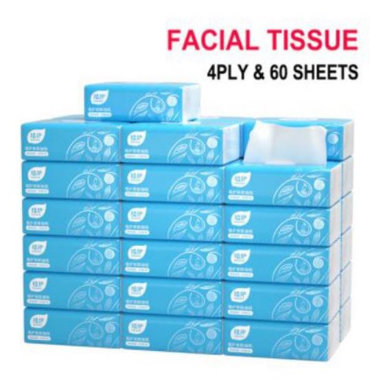 Buy 40 Packs / Box Botare 4 Ply Facial Tissue 1 Pack 60 Sheets / Wet ...