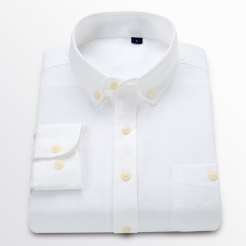 Buy New men's oxford shirt youth slim and fresh allmatch shirt free
