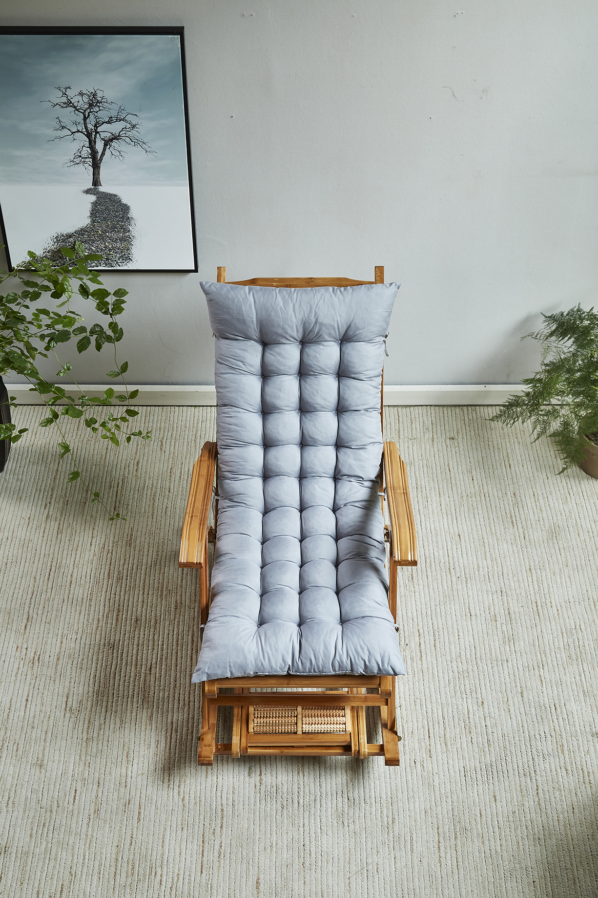 Buy Recliner folding adult bamboo rocking rocking chair home nap cool chair elderly leisure