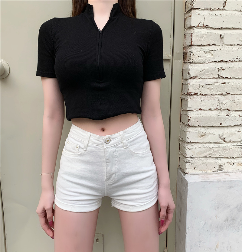 Buy Retro tight black shorts women 2021 summer new Korean version of ...