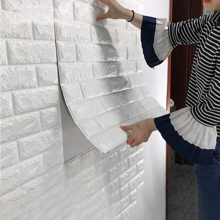 Buy 3D three-dimensional wall paste foam wallpaper sticker waterproof  anti-moisture anti-mold brick wallpaper self-adhesive background wall on  ezbuy SG