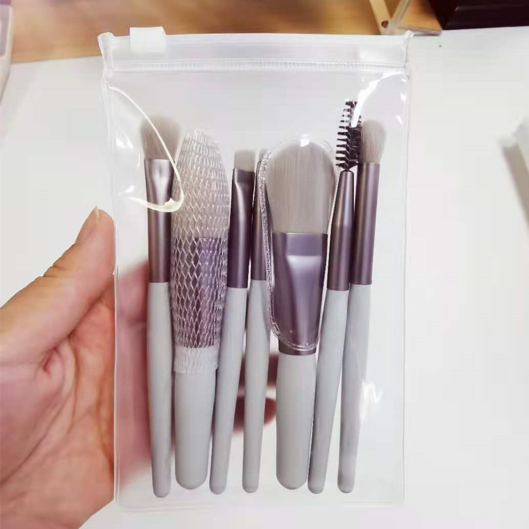 Buy 8 Mini Makeup Brush Set Wooden Handle Morandi Portable Makeup Brush