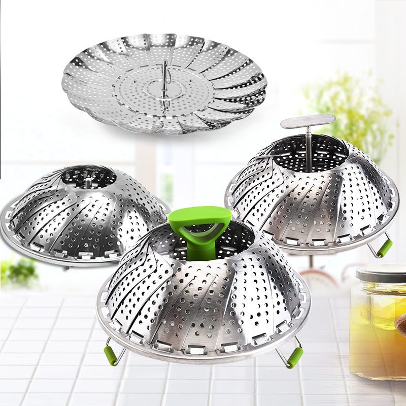 Buy Stainless steel steamer telescopic folding steamer lotus multi