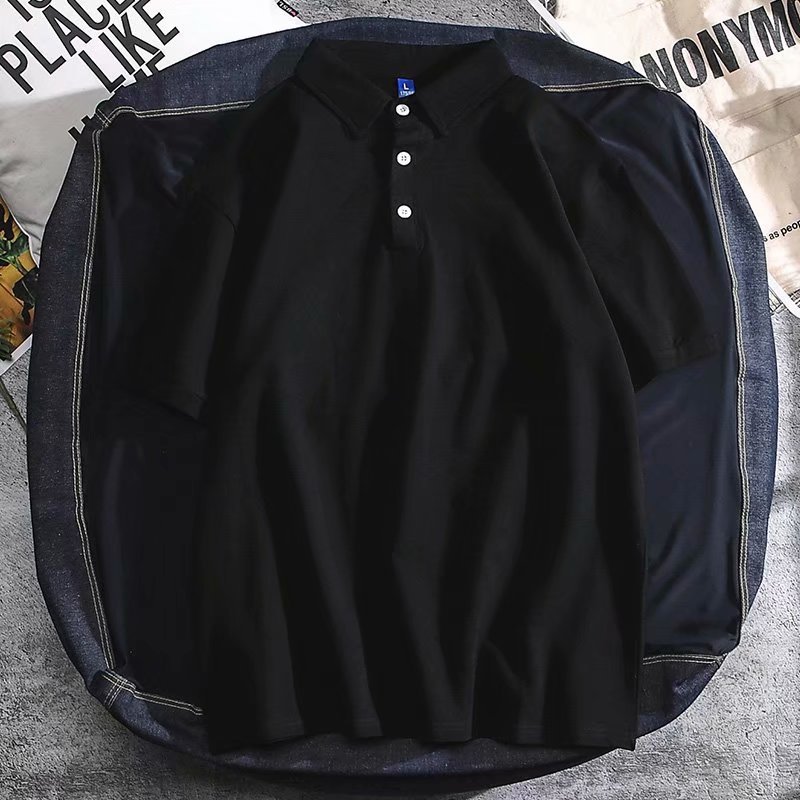 Buy Hong Kong style casual white shortsleeved polo shirt men's Korean