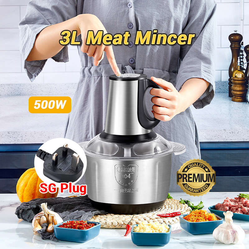 Buy (SG Plug) 3L Premium Quality Electric Stainless Steel Meat Mincer