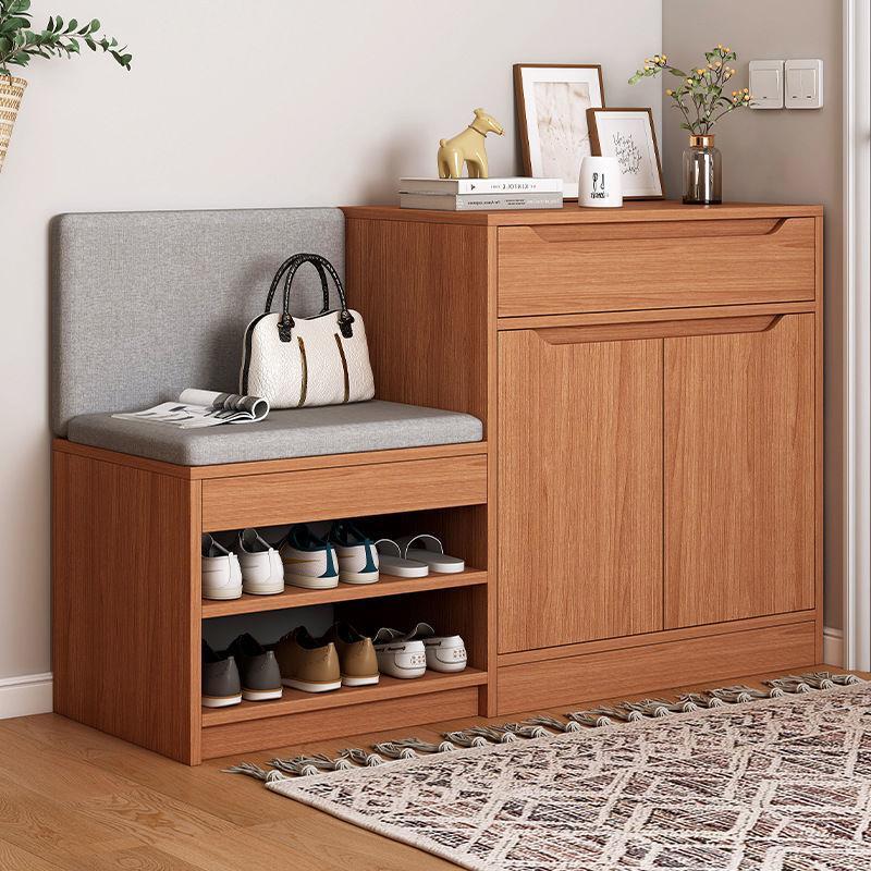 Buy Change shoe stool shoe cabinet integrated home door small stool can sit multi functional home soft bag cushion simple wear shoe stool on ezbuy SG