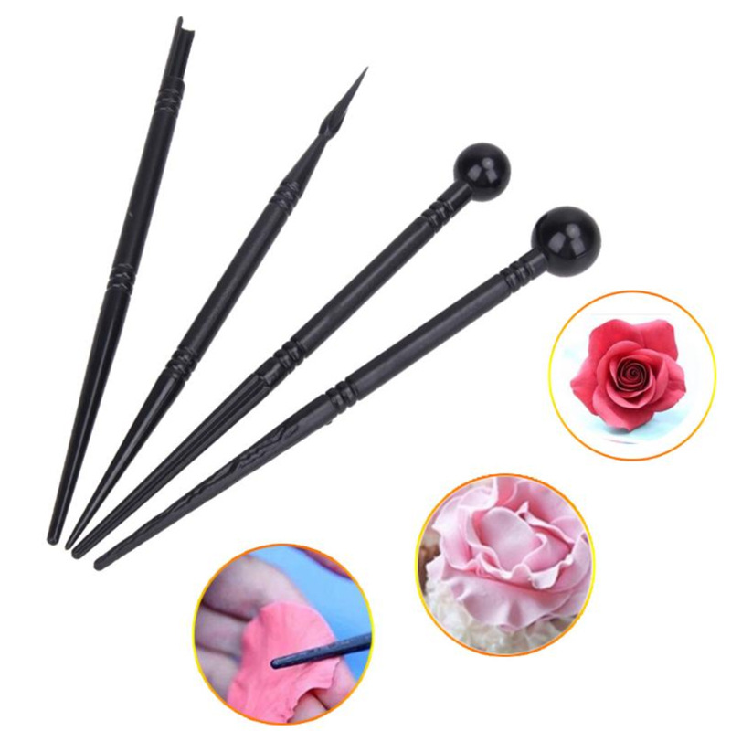 Buy 4Pcs\set Fondant Cake Decorating Tools Flower Sculpture Mounting