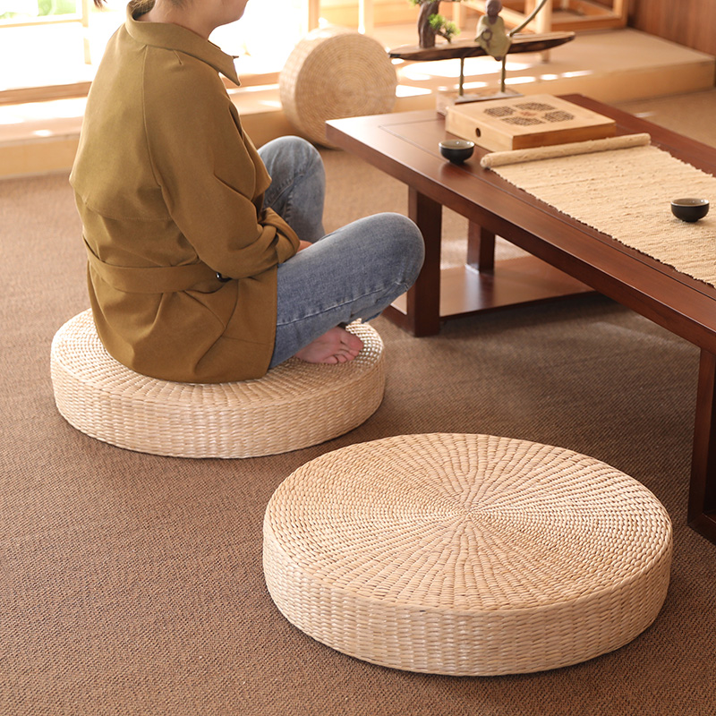 Buy Low stool futon Japanese straw cushion on ezbuy SG
