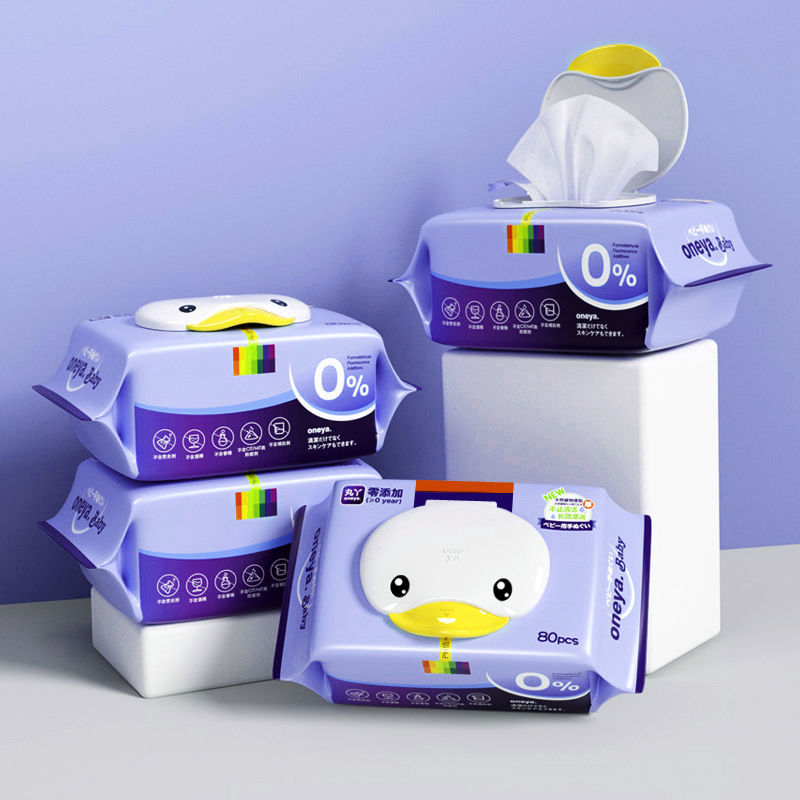 Buy 4 packs of wet wipes for baby hand and mouth special wet wipes