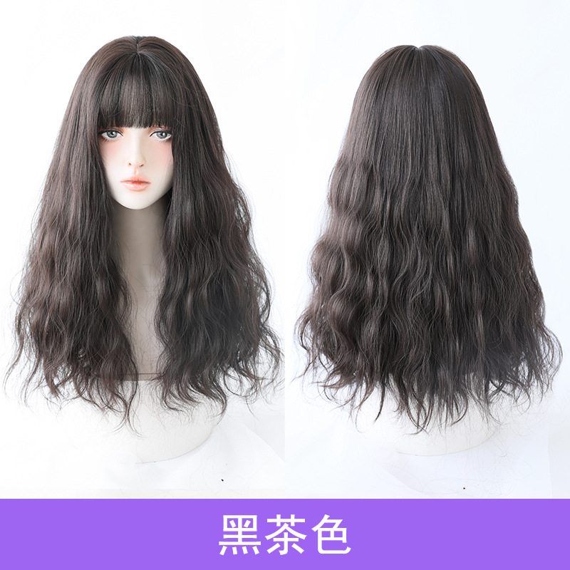 Buy New wig female long curly hair fluffy wool roll net red temperament