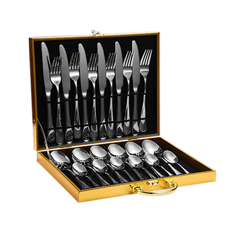 Buy Wooden gift box series, stainless steel cutlery set, 24 piece set