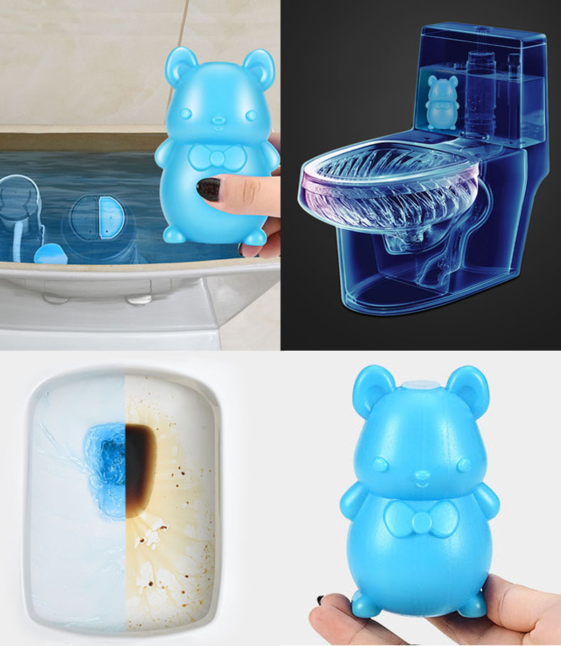 Buy 3pcs bear blue bubble toilet spirit toilet cleaner to remove odor ...