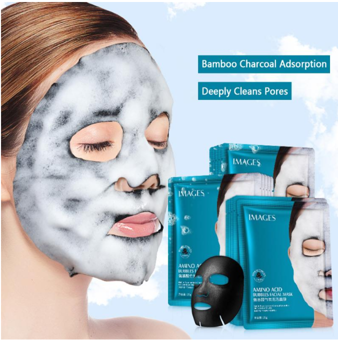 Buy 4Pcs/Pack Images Bubble Sheet Mask Moisturizing Oil Control Black ...