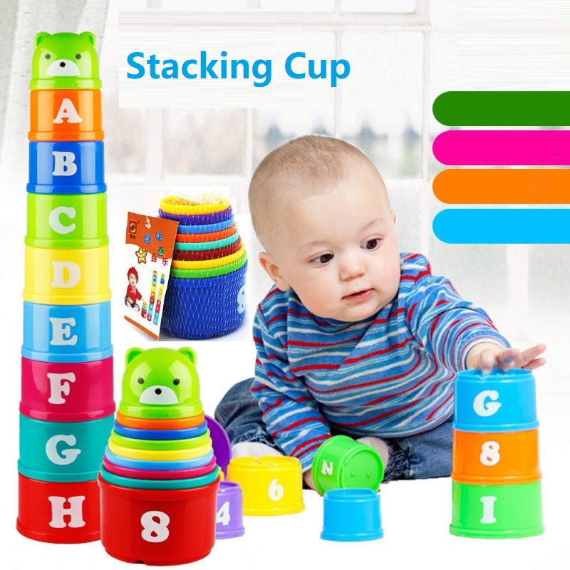 Buy Fun laminated children layer cups colorful sets of infants early education educational toys
