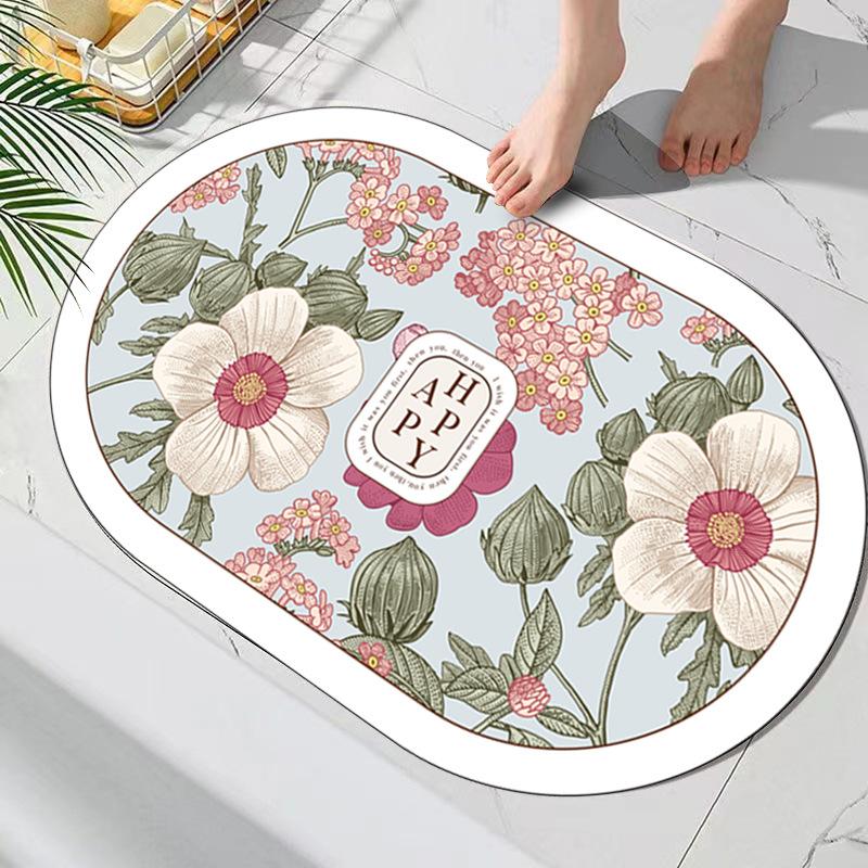 30*40cm Bath Mat Bathroom Diatomite Earth Super Absorbent Mat Fast