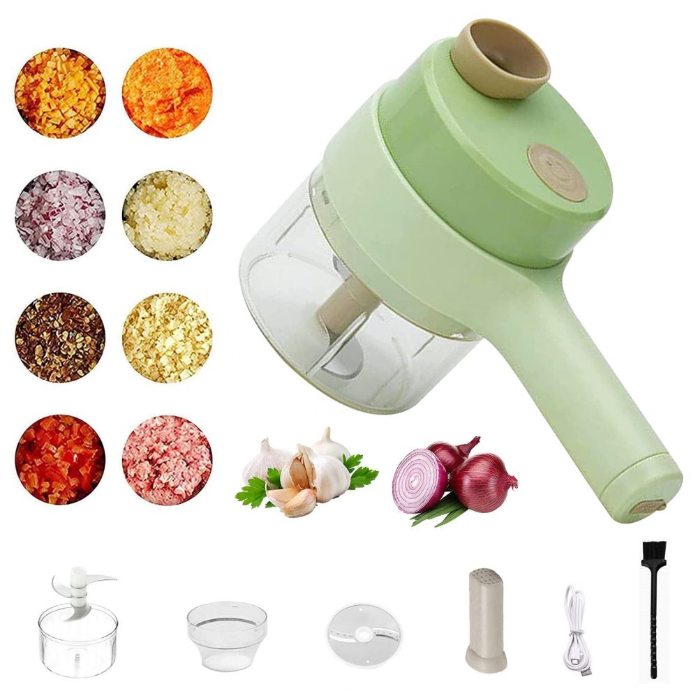 Vegetable Chopper 4 in 1 Handheld Electric Food Chopper Set Wireless Vegetable  Cutter Set with USB Powered for Garlic Chili Onion Celery Ginger Meat