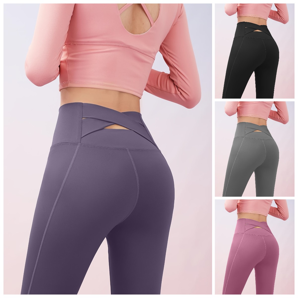 Buy Women's Capri Leggings Yoga Pants Criss Cross Back Tummy Control Butt  Lift High Waist Yoga Fitness Gym Workout Bottoms Spandex Sports Activewear  Stretchy Skinny on ezbuy SG