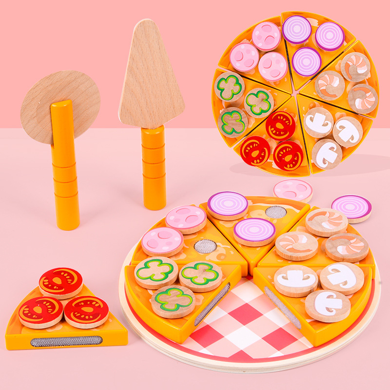Buy Pizza Checchele Children's Wooden Simulated Vegetable Cut