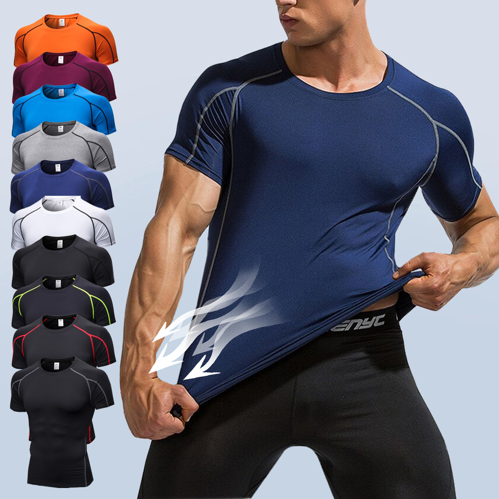 Men's Compression Shirt Running Shirt Short Sleeve Tee Tshirt