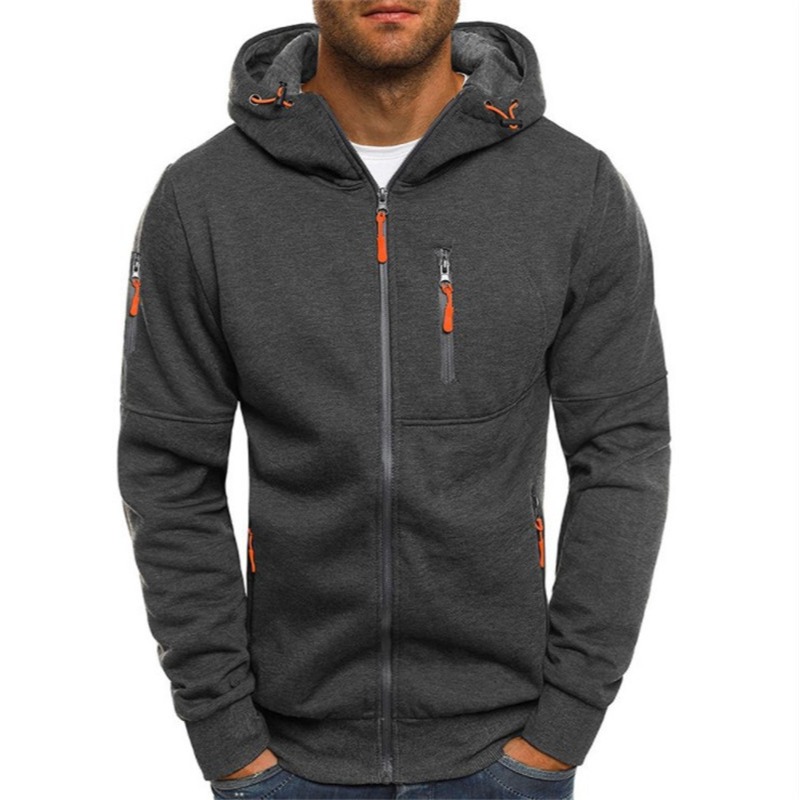 Buy Men's Full Zip Hoodie Jacket Sweat Jacket Black White Wine Navy